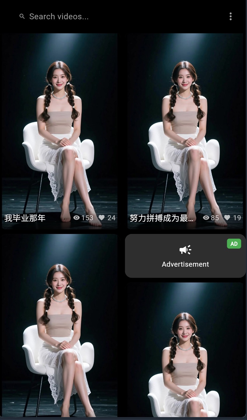 AI Video Gallery Interface